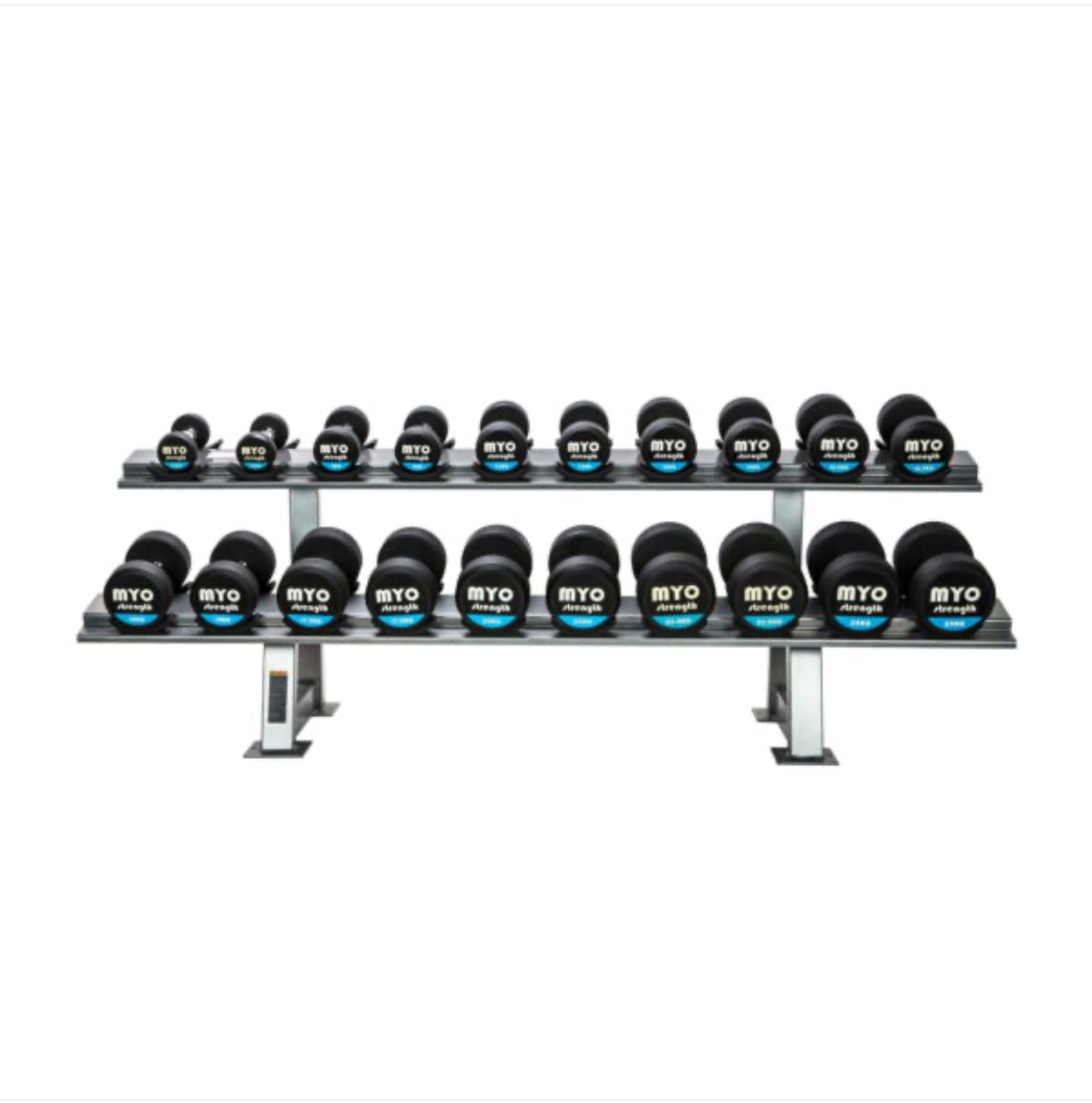 MYO Strength Rubber Dumbbell Sets with PU End Caps (2.5kg Increments) - Purlife